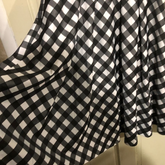 Talbots black white plaid full skirt NEW - Picture 3 of 8